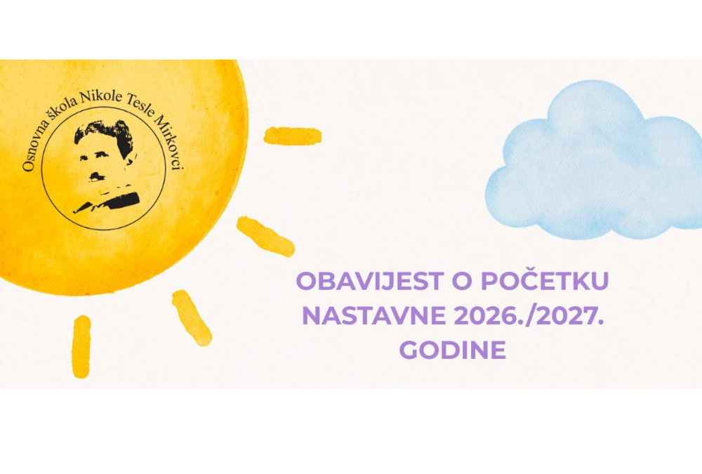 OBAVIJEST O POČETKU NASTAVNE GODINE