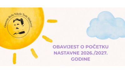 OBAVIJEST O POČETKU NASTAVNE GODINE